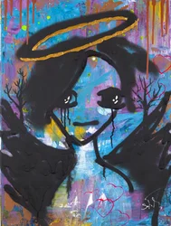 Figur av en gråtande ängel