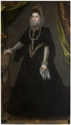 Tyska: Infantin Isabella Clara Eugenia (1566-1633) Porträtt av infantinnan Isabella Clara Eugenia