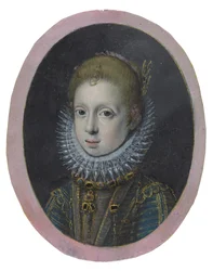 Porträtt av en flicka från en adlig familj, ca 1532-1625 (akvarell  kroppsfärg)