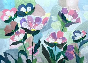 Måleriska pastellblommor