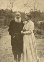 Den ryske författaren Leo Tolstoy och hans fru, Sophia, Ryssland, 23 september 1910.