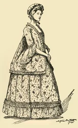 Bild på en kort Watteau-säck som bärs över en underkjol, c1750-1800, 1903, 1937.