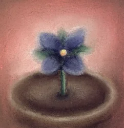 Liten blomma (pastell på papper)