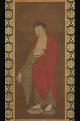 Buddha Amitabha nedstigande från sitt rena land