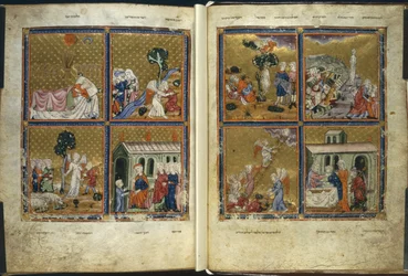 Lägg till. 27210, f.4v-5 Scener från Genesis, från 