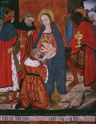 Adoration of the Magi, panel från kyrkan San Andres of Tortura, sent 1400-tal - början av 1500-talet (målat trä)