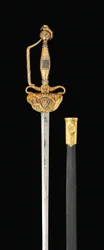 Ett viktigt diamantuppsatt svärd med guldfäste, ca 1814-15 (stål, guld och diamanter)