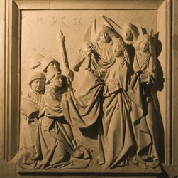 Basrelief av Saint Idelfonso som tar emot sin Chasuble, interiören av La Mezquita, Cordoba, 1507