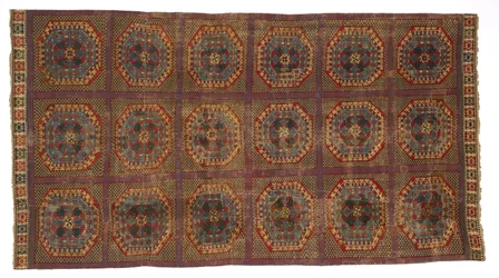 Matta med turkiskt mönster, ca 1450-1500 (ull)