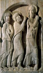 Kristus och Emmaus pilgrimer, gjorda av den helige Dominicus av Silos mästare