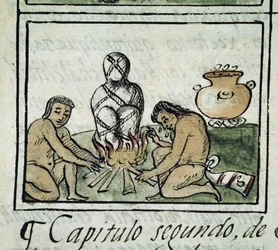 Codex från erövringen av Mexiko: mumifiering av en kropp