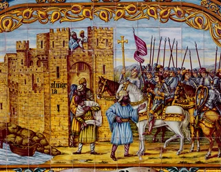 Erövringen av Almeria av de katolska kungarna 1488 (keramik) (detalj av 400253)