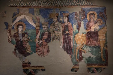 Väggmålning Ursprung i kyrkan iglesia de la Asuncion de Mar