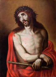Sockenmuseum. Målning. Ecce homo. Madrid skola. Olja på duk. 1600-talet.