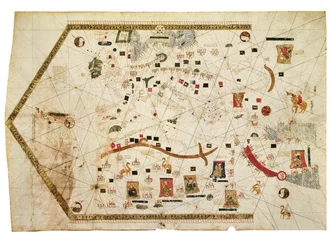 Portolan-diagram över Gabriel de Vallseca