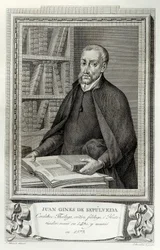 Porträtt av den spanske humanisten och religiösen Juan Gines de Sepulveda (1490-1573)