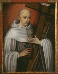 S:t Bernard av Clairvaux bär passionens instrument