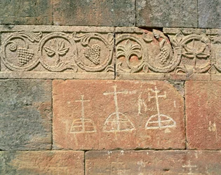 Detalj av en fris från fasaden, Santa Maria de Lara, Quintanilla de las Vinas