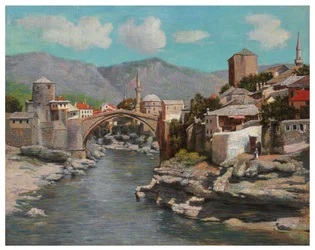 Den gamla bron i Mostar, Bosnien