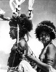 Målade krigare, Papua, Nya Guinea, 1936.