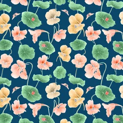 Nasturtium hjältemönster färgskala 2, 2020 (grafitpenna  digital)