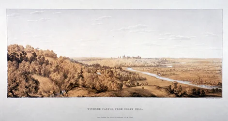 Utsikt över Windsor Castle från Egham Hill, Berkshire, 1851