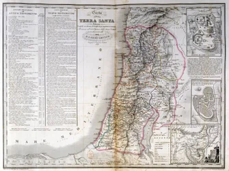 Karta över Palestina som också visar gränserna för varje stam. A. Stucchi