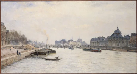 Pont des Arts, vy från Pont Royal, ca 1884 (olja)