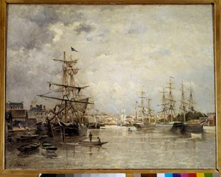 Porten i Caen Målning av Stanislas Lepine (1835-1892) 1859 Sön. 0,72x0,91 m Paris, Orsay-museet