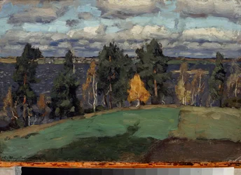 Höst. Målning av Stanislav Yulianovich Zhukovsky (Zhukovsky) (1873-1944), olja på duk