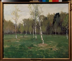 I maj. Målning av Stanislav Yulianovich Zhukovsky (Zhukovsky) (1873-1944), olja på duk