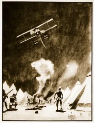 Att bomba turkarna vid Dardanellerna, illustration från "Flying Memories" av John Hamilton