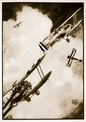 Kamera-pistol action, illustration från "Flying Memories" av John Hamilton