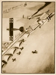 Överste Bishop Gains his V.C, illustration från "Flying Memories" av John Hamilton