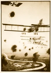 Daylight Raid on London, illustration från "Flying Memories" av John Hamilton