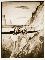 Evakuering av Kabul, illustration från "Flying Memories" av John Hamilton