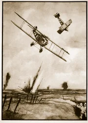 Trench Strafing, illustration från "Flying Memories" av John Hamilton