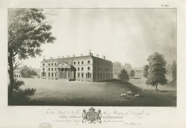 Fisherwick Hall: akvatintgravyr, nd [c 1797] (tryck)