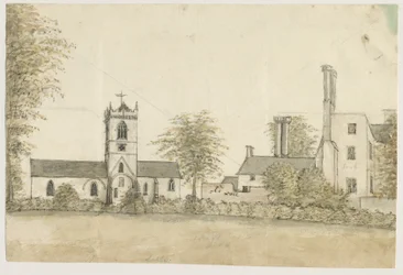 Lapley Church: akvarellmålning, nd [1762-1802]