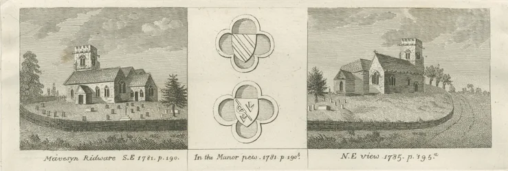 Mavesyn Ridware Church: gravyr, 1781