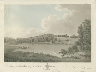 Soho - [Matthew Boultons] hus: gravyr, nd [c 1798] (tryck)