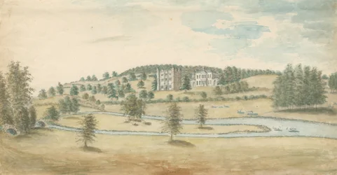 Tixall Hall and Gatehouse: akvarellmålning, nd [1762-1802]