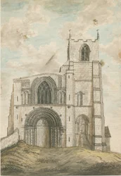 Tutbury Priory Church: akvarellmålning, nd [1762-1802]