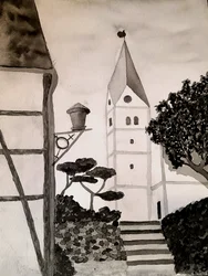 S:t Aegidius kyrka i svartvitt
