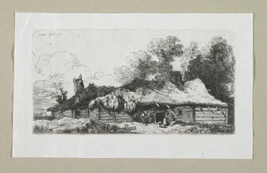 Landskap med polsk bondgård