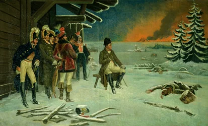 Napoleon på Maloyaroslavets (olja på duk)