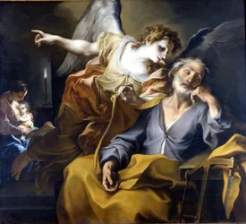 Drömmen om Josef Målning av Stefano Maria dit Legnanino (1660-1715) 1708 Museo Civico, Novara, Italien (pse1471)