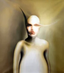 Förvrängt surrealistiskt porträtt