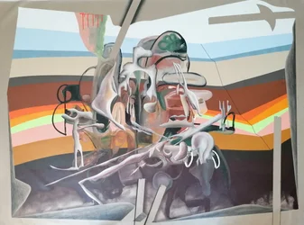Surrealistiska drömlandskapsfigurer
