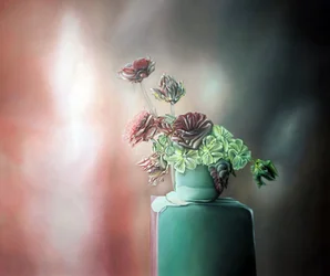 Surrealistiskt blomsterstilleben
